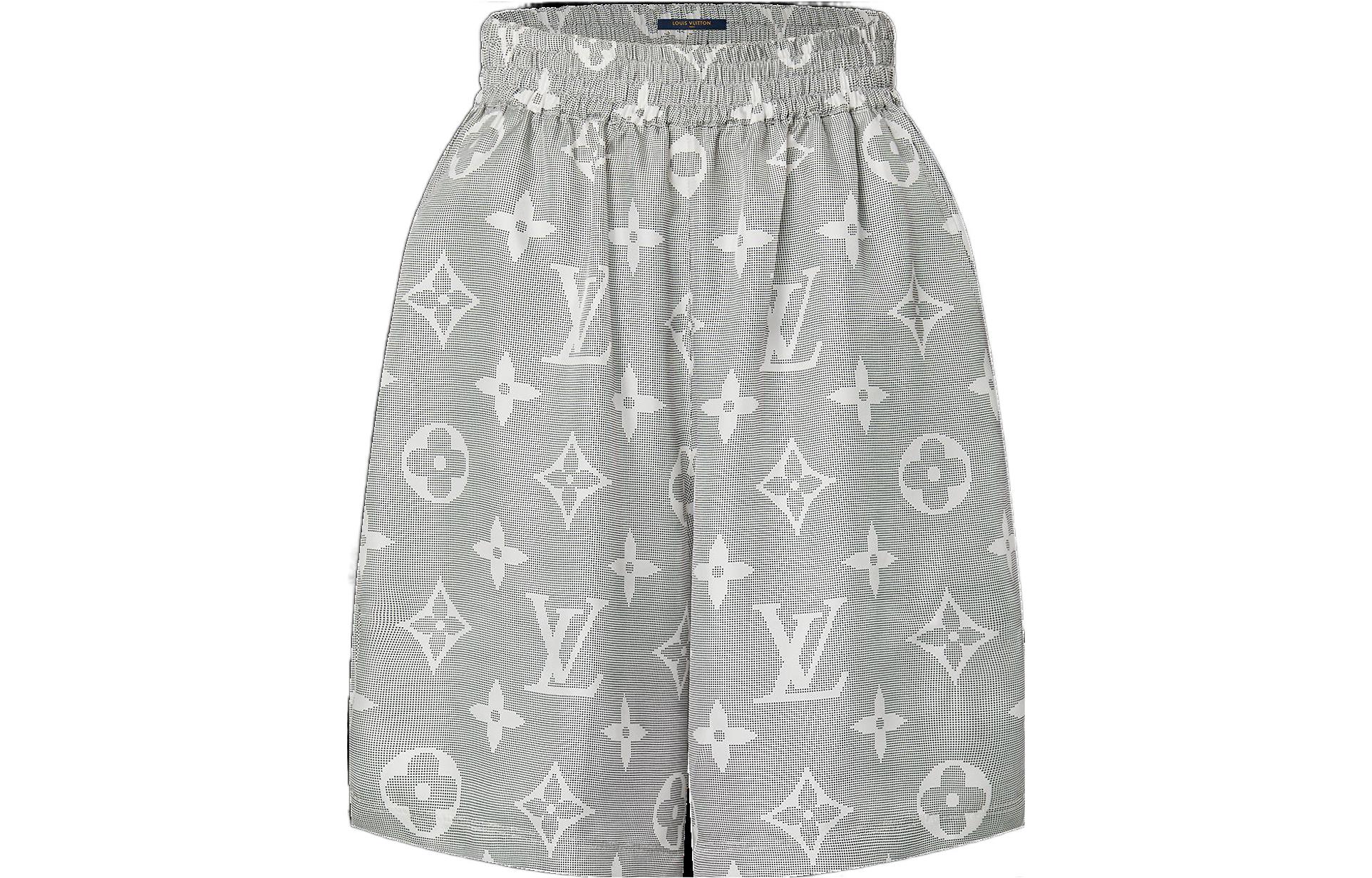 (Women) LOUIS VUITTON  Gray Relaxed Fit Logo Elastic Casual Shorts. 1AAK6N