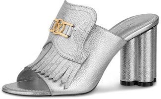 (Women) Louis Vuitton 'Indian Flower Heel Mule Silver' 1A87SR (Women) Louis Vuitton 'Indian Flower Heel Mule Silver' 1A87SR