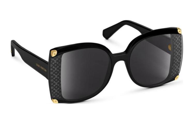 (Women) Louis Vuitton  Irregular Shaped Sunglasses Black Nylon Acetate Logo. Z1294W 圖 3