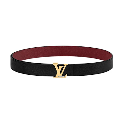 (Women) LOUIS VUITTON Leather Belt Two-Tone Design Black LVU746QT