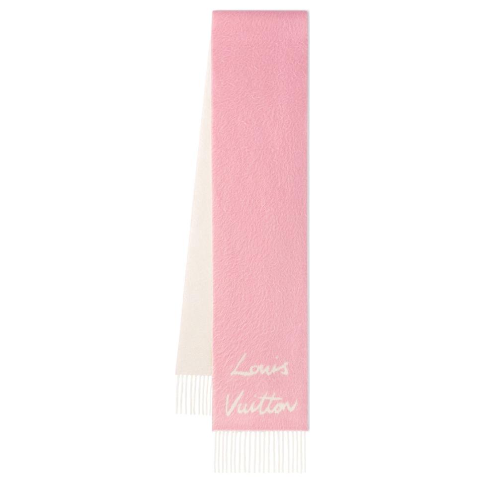 (Women) LOUIS VUITTON  Logo Alpaca Wool Knitted Scarf in Rose Pink. M94797 圖 3