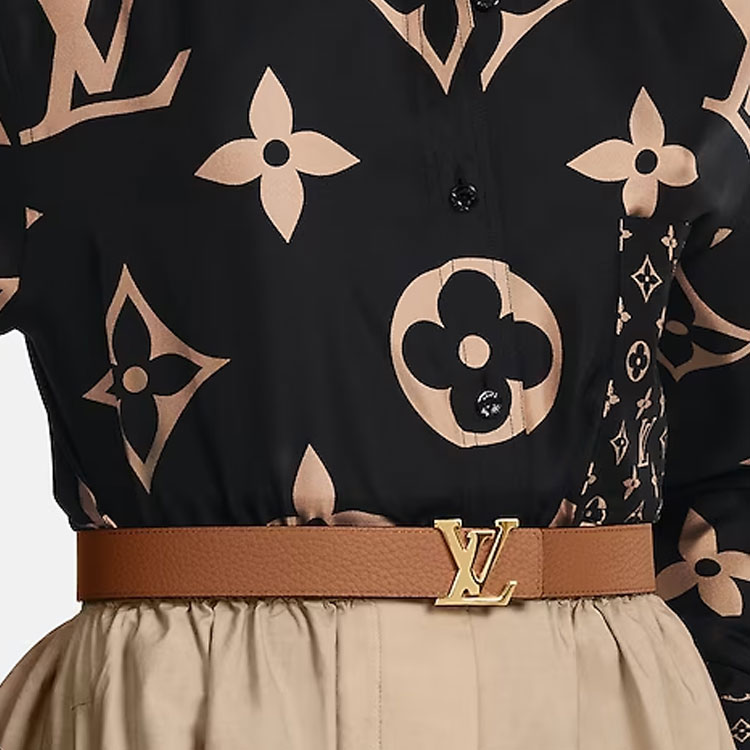 Shop (W) Cinturón LOUIS VUITTON Logo Negro/Marrón 3CM Ancho. M9521U