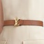 Details for (W) Cinturón LOUIS VUITTON Logo Negro/Marrón 3CM Ancho. M9521U