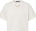 Details for (W) ルイヴィトン ロゴ ジャカード チェーン ルーズフィット クルーネックTシャツ ホワイト 1AFTMS
