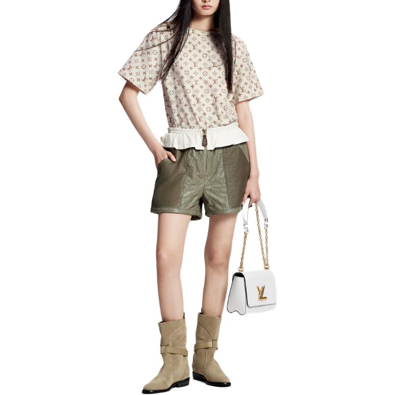 (Women) LOUIS VUITTON  Logo Print Beige Oversized Crewneck T-Shirt SS24 1AFFYM 圖 3