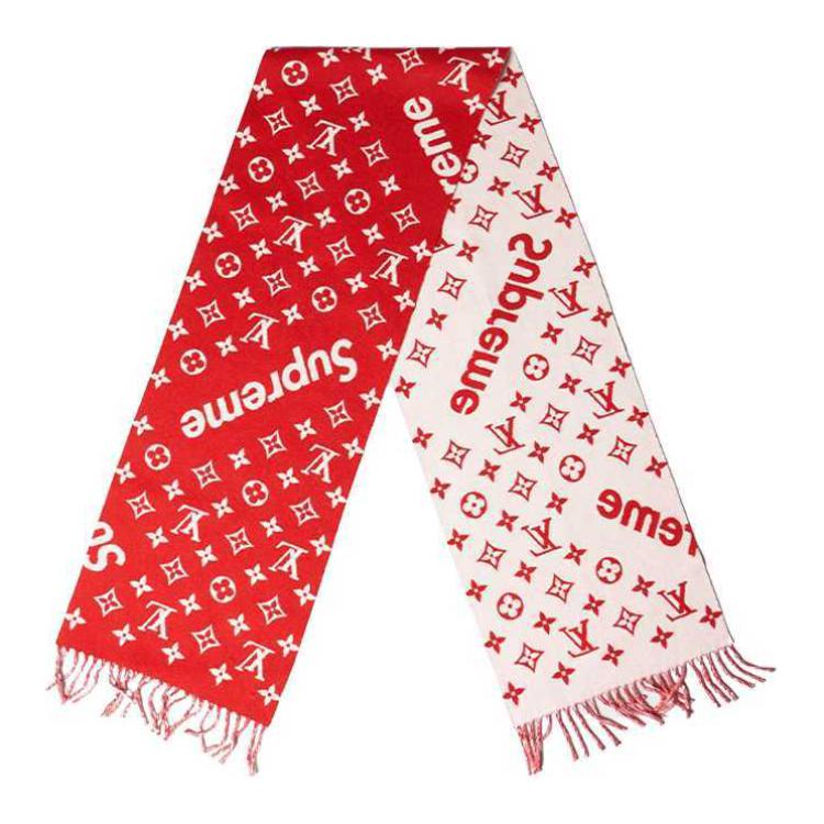(Women) LOUIS VUITTON  Logo Print Knit Scarf Red. MP1890 圖 2