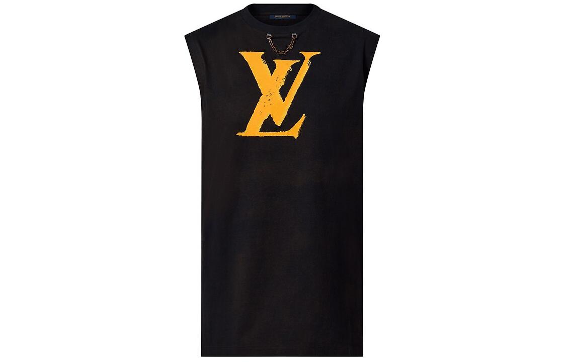 (Women) LOUIS VUITTON  Logo Print Midi Tank Dress Black 1AFEMS