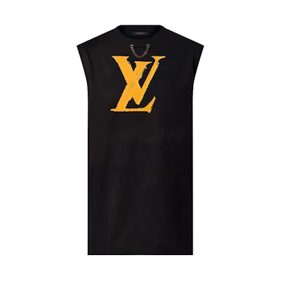 (Women) LOUIS VUITTON Logo Print Midi Tank Dress Black 1AFEMS