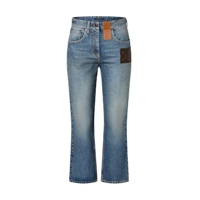 (Women) LOUIS VUITTON Logo Printed Jeans Blue 1ACCWP