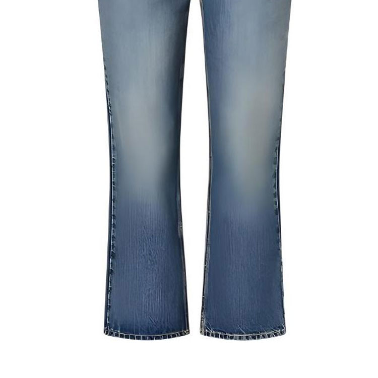 Cheap (Women) LOUIS VUITTON  Logo Printed Jeans Blue 1ACCWP