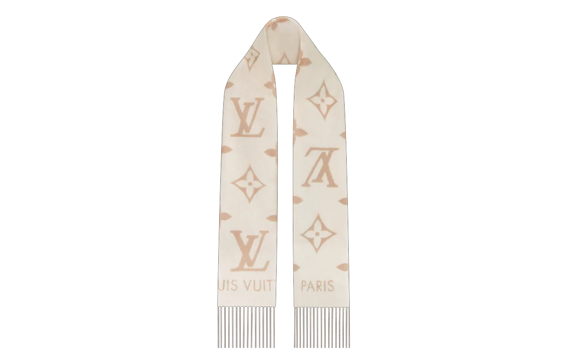 Lookbook (W) 路易威登  經典花紋羊毛羊絨圍巾 棕色/米色 時尚保暖 M78123