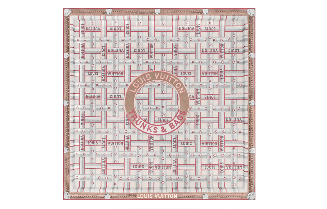 (Women) LOUIS VUITTON  Multicolor Silk Scarf with Strap Pattern and Contrasting Edges. M78110