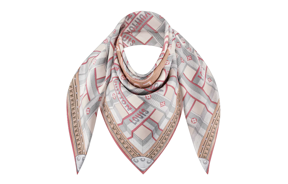 (Women) LOUIS VUITTON  Multicolor Silk Scarf with Strap Pattern and Contrasting Edges. M78110 圖 4