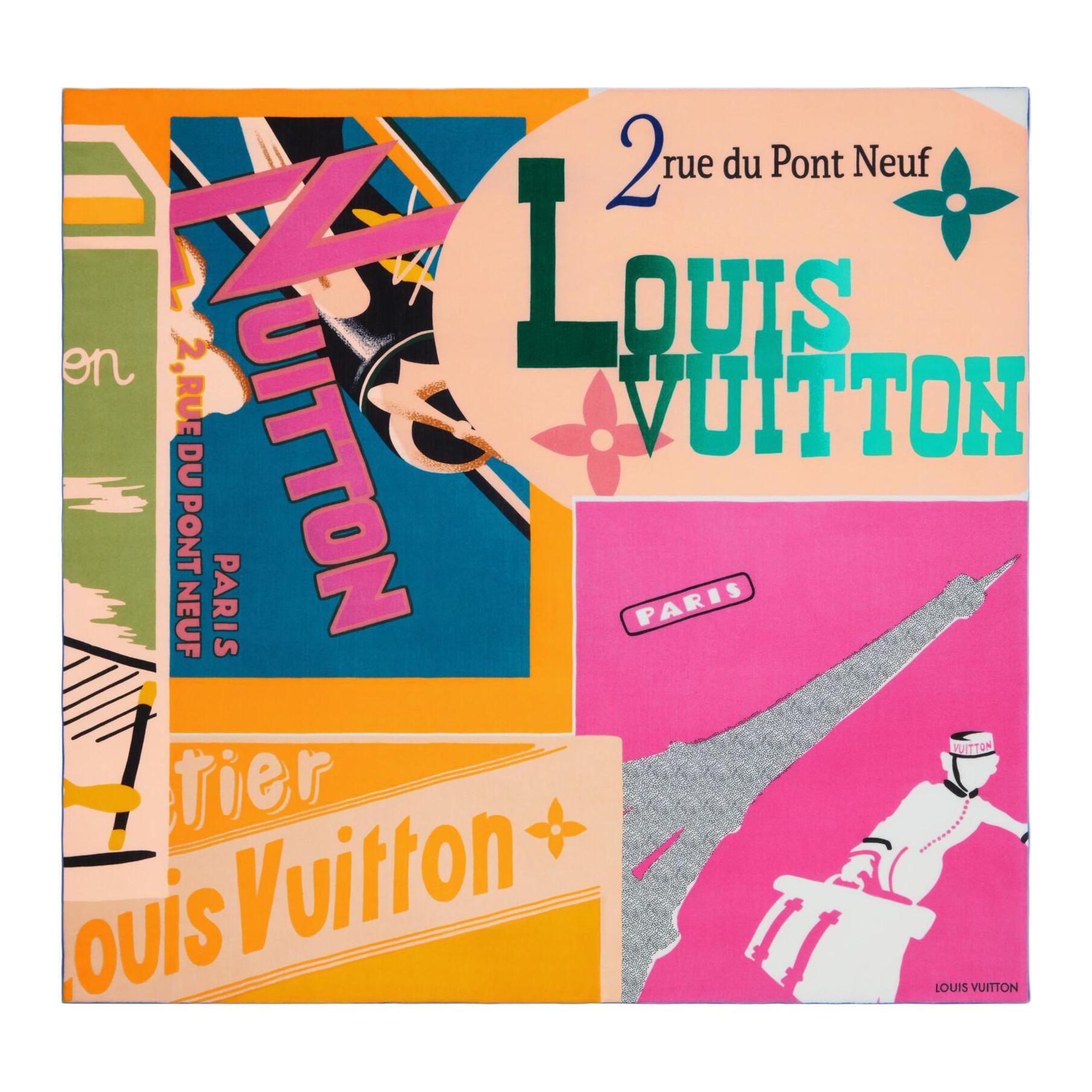 (Women) LOUIS VUITTON  Multicolor Wool Colorblock Shawl. M96525