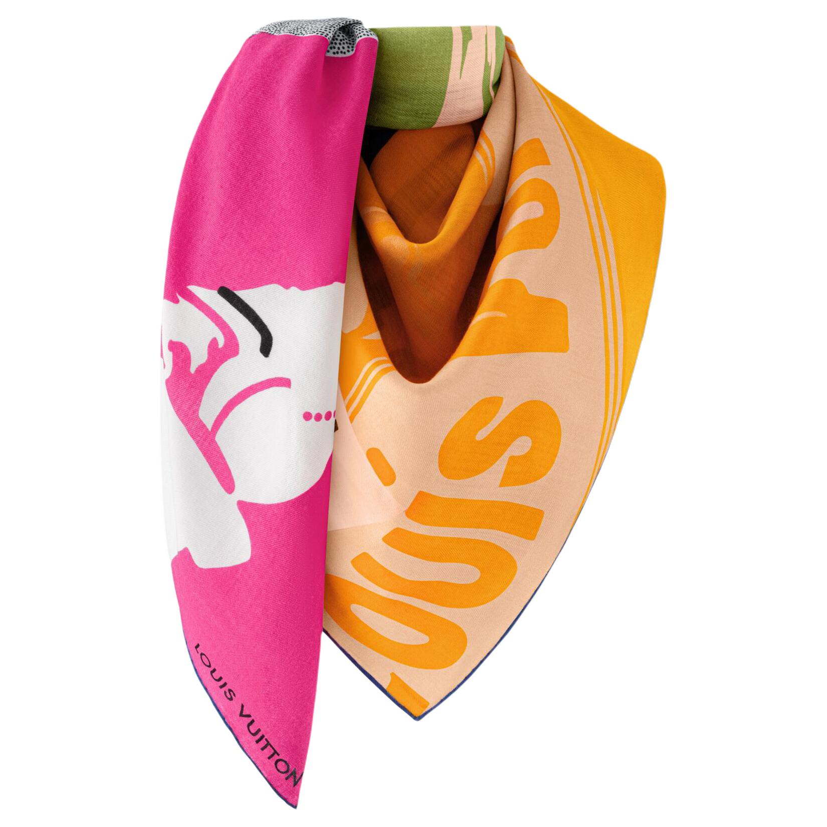 (Women) LOUIS VUITTON  Multicolor Wool Colorblock Shawl. M96525 圖 3