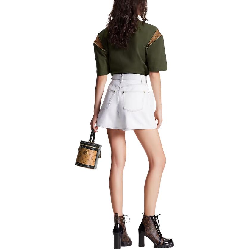 (Women) Louis Vuitton  Olive Colorblock Cropped Short Sleeve T-Shirt. 1ABSYO 圖 6