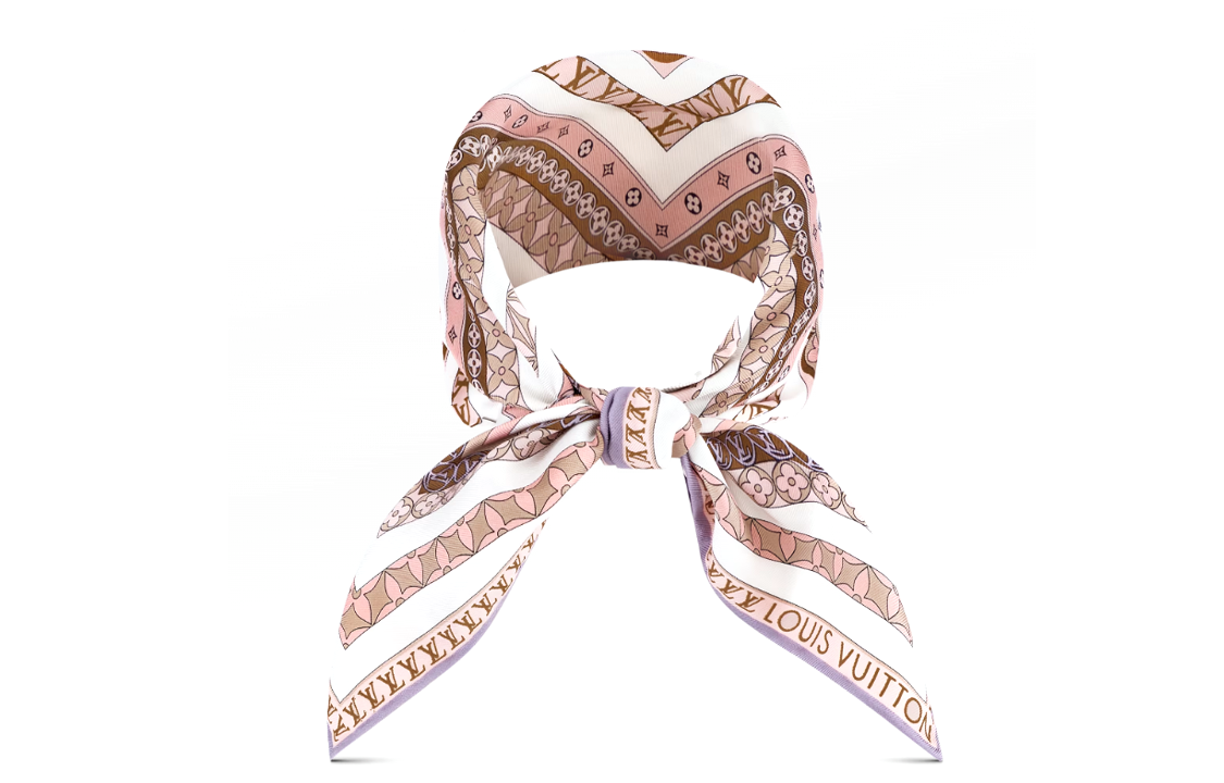 (Women) Louis Vuitton  Pink Pattern Print Silk Scarf M78090 圖 4
