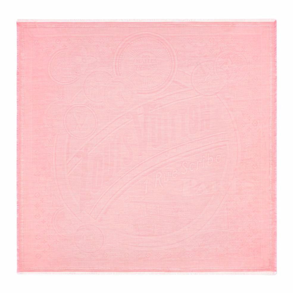 (Women) LOUIS VUITTON  Pink Wool Shawl Original Design. m96256 圖 2