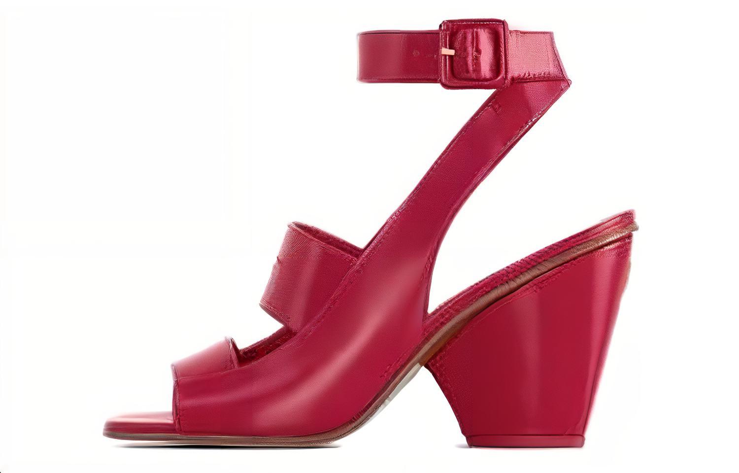 (Women) Louis Vuitton 'Red Block Heel Slide Sandals' 1AC9NO
