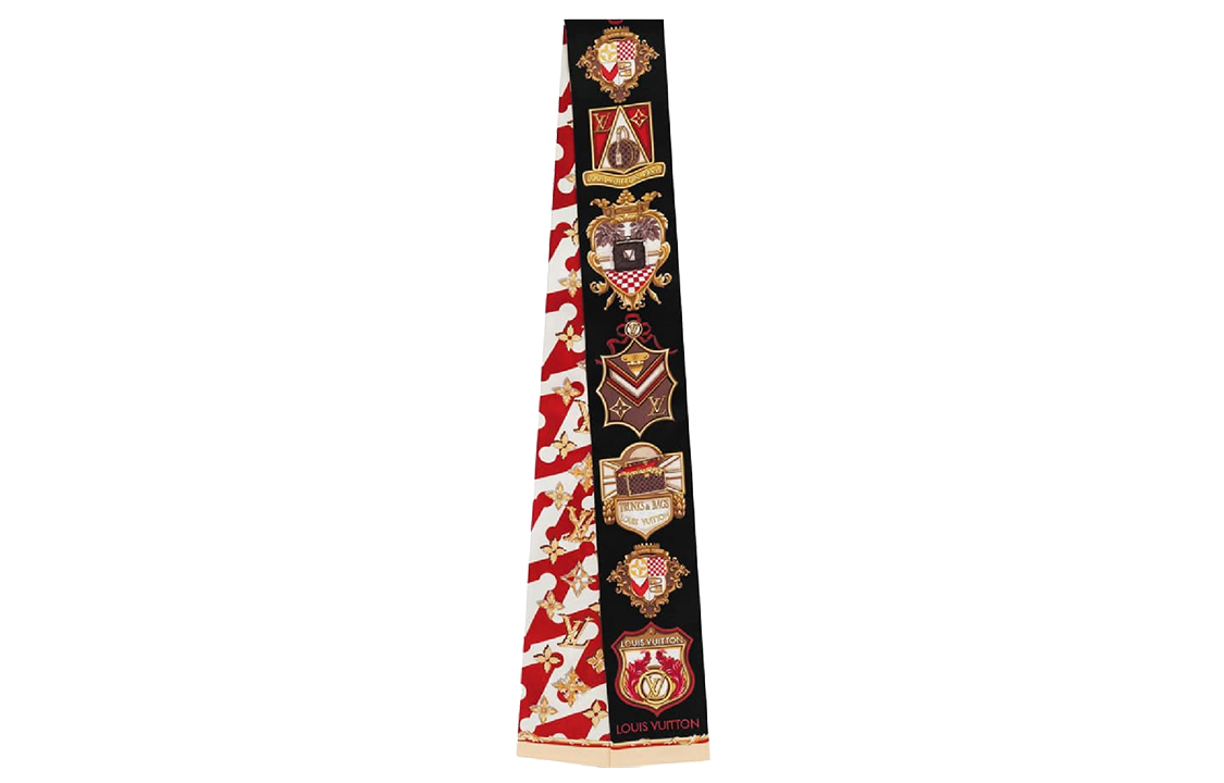(Women) Louis Vuitton  Red Silk Pattern Scarf. M73847