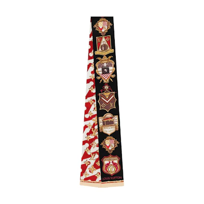 (Women) Louis Vuitton Red Silk Pattern Scarf. M73847