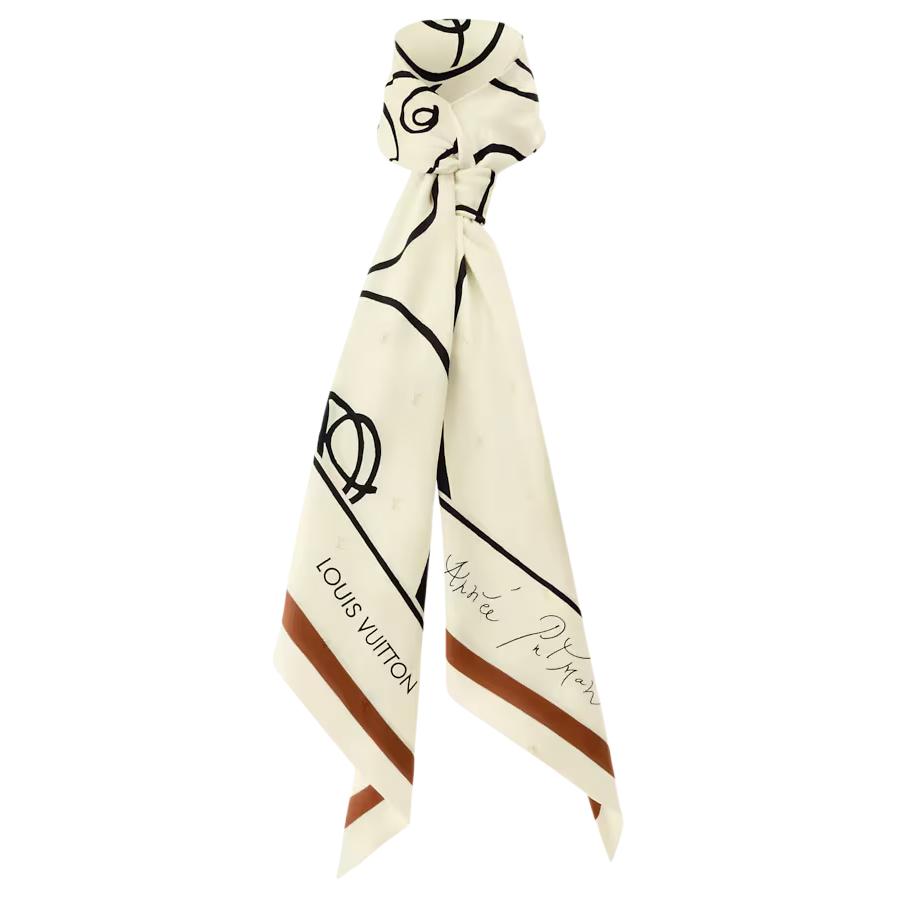 (Women) Louis Vuitton  Silk Scarf Beige Luxury Designer Accessory M97536 圖 3