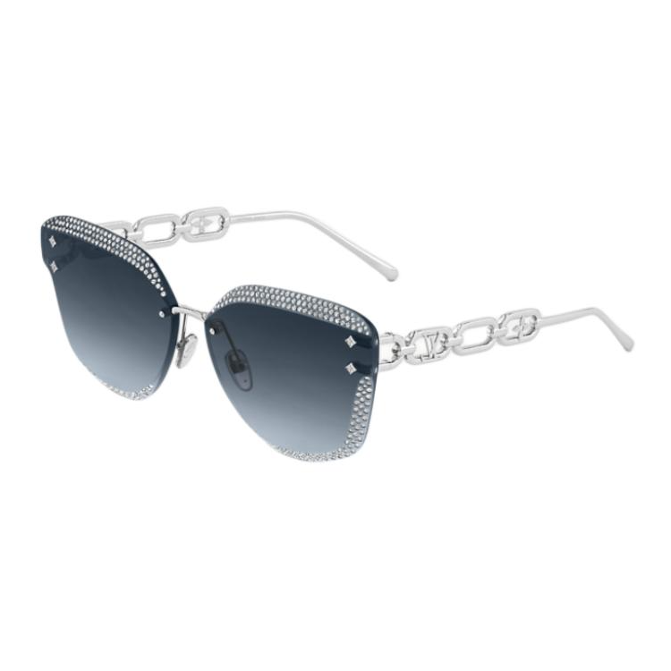 (Women) Louis Vuitton  Silver Metal Butterfly Sunglasses with Crystal Details. Z2562U