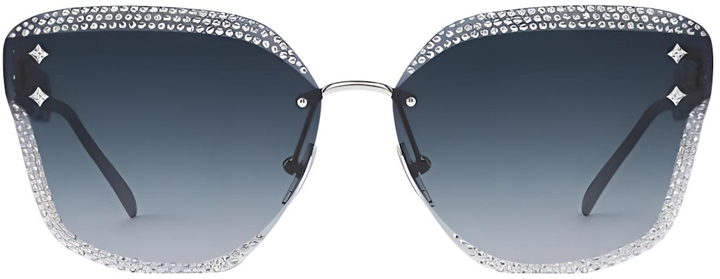 (W) ルイヴィトン シルバーメタル バタフライサングラス クリスタル装飾付き Z2562U Shop (W) ルイヴィトン シルバーメタル バタフライサングラス クリスタル装飾付き Z2562U
