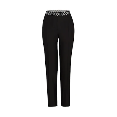 (Women) LOUIS VUITTON Slim Fit Elastic Casual Pants Black 1ABYRP