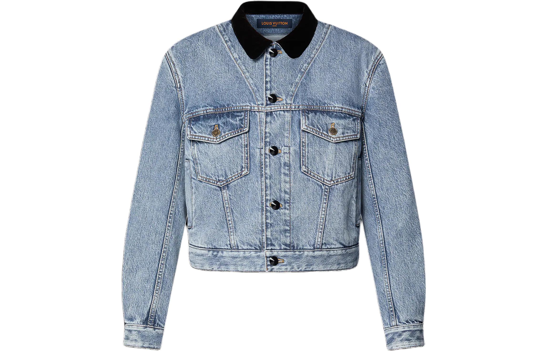 (Women) LOUIS VUITTON  Solid Denim Jacket Casual Blue 1AFEPJ 圖 2