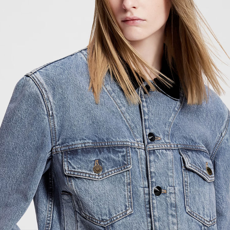 (Women) LOUIS VUITTON  Solid Denim Jacket Casual Blue 1AFEPJ 圖 6