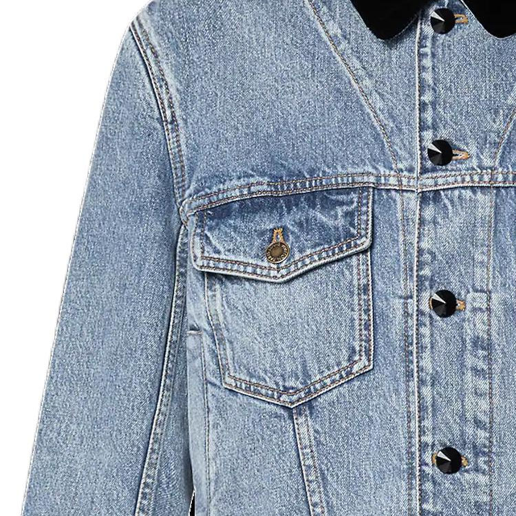 (Women) LOUIS VUITTON  Solid Denim Jacket Casual Blue 1AFEPJ 圖 7