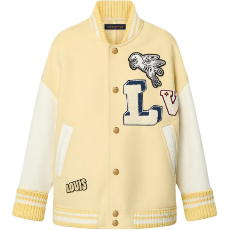 (Women) LOUIS VUITTON  SS24 Monogram Patch Button-Up Long-Sleeve Jacket Yellow. 1AFZTQ