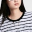 Purchase (Women) Louis Vuitton Striped Print Short-Sleeve Crewneck Tee White SS24. 1AFMTI