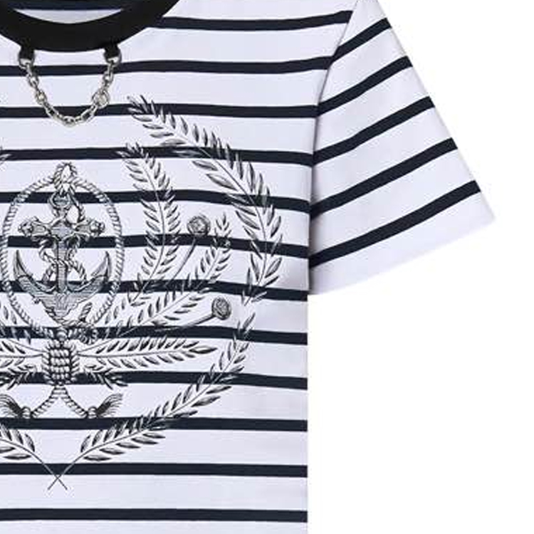 Sizing (Women) Louis Vuitton  Striped Print Short-Sleeve Crewneck Tee White SS24. 1AFMTI