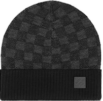 (Women) Louis Vuitton Stylish Warm Knit Beanie - Black M77983 (Women) Louis Vuitton Stylish Warm Knit Beanie - Black M77983