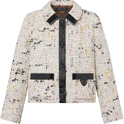 (Women) LOUIS VUITTON Tweed Pearl Collar Single-Breasted Jacket Multicolor. 1AFT90 Buy (Women) LOUIS VUITTON Tweed Pearl Collar Single-Breasted Jacket Multicolor. 1AFT90