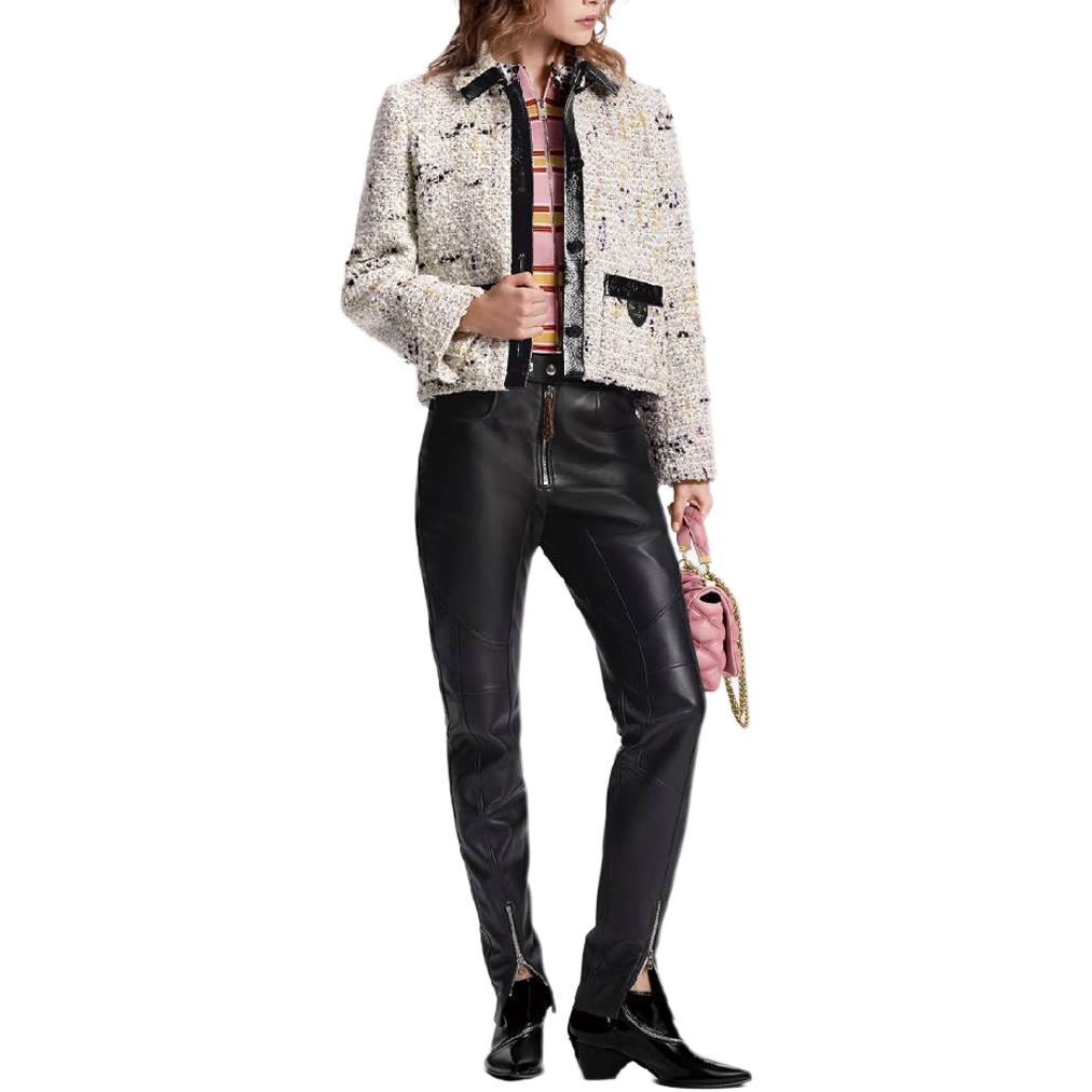 (Women) LOUIS VUITTON  Tweed Pearl Collar Single-Breasted Jacket Multicolor. 1AFT90 圖 3