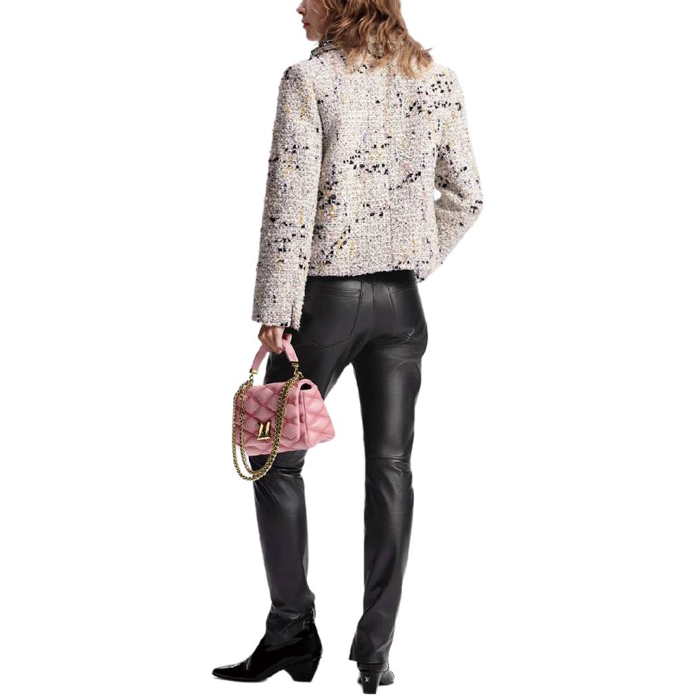 (Women) LOUIS VUITTON  Tweed Pearl Collar Single-Breasted Jacket Multicolor. 1AFT90 圖 4