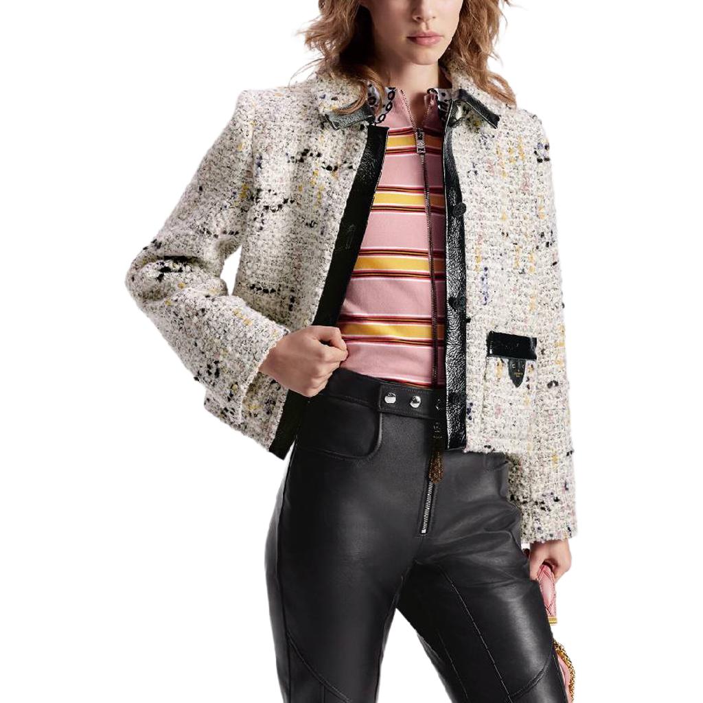 (Women) LOUIS VUITTON  Tweed Pearl Collar Single-Breasted Jacket Multicolor. 1AFT90 圖 5