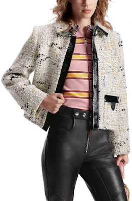 (Women) LOUIS VUITTON Tweed Pearl Collar Single-Breasted Jacket Multicolor. 1AFT90 Purchase (Women) LOUIS VUITTON Tweed Pearl Collar Single-Breasted Jacket Multicolor. 1AFT90