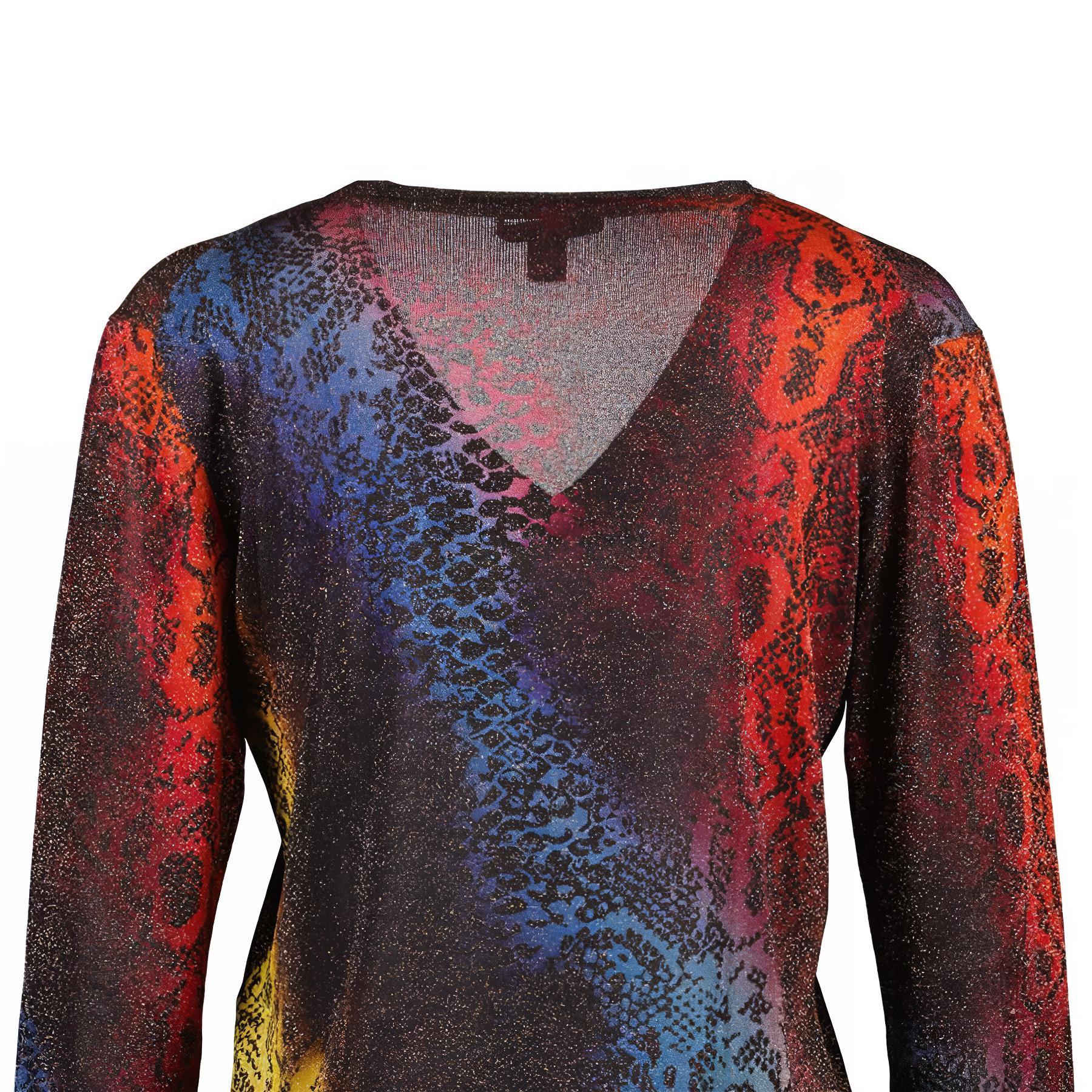 Lookbook (W) ルイヴィトン Vネックプルオーバー 長袖 ニットセーター マルチカラー RW171B