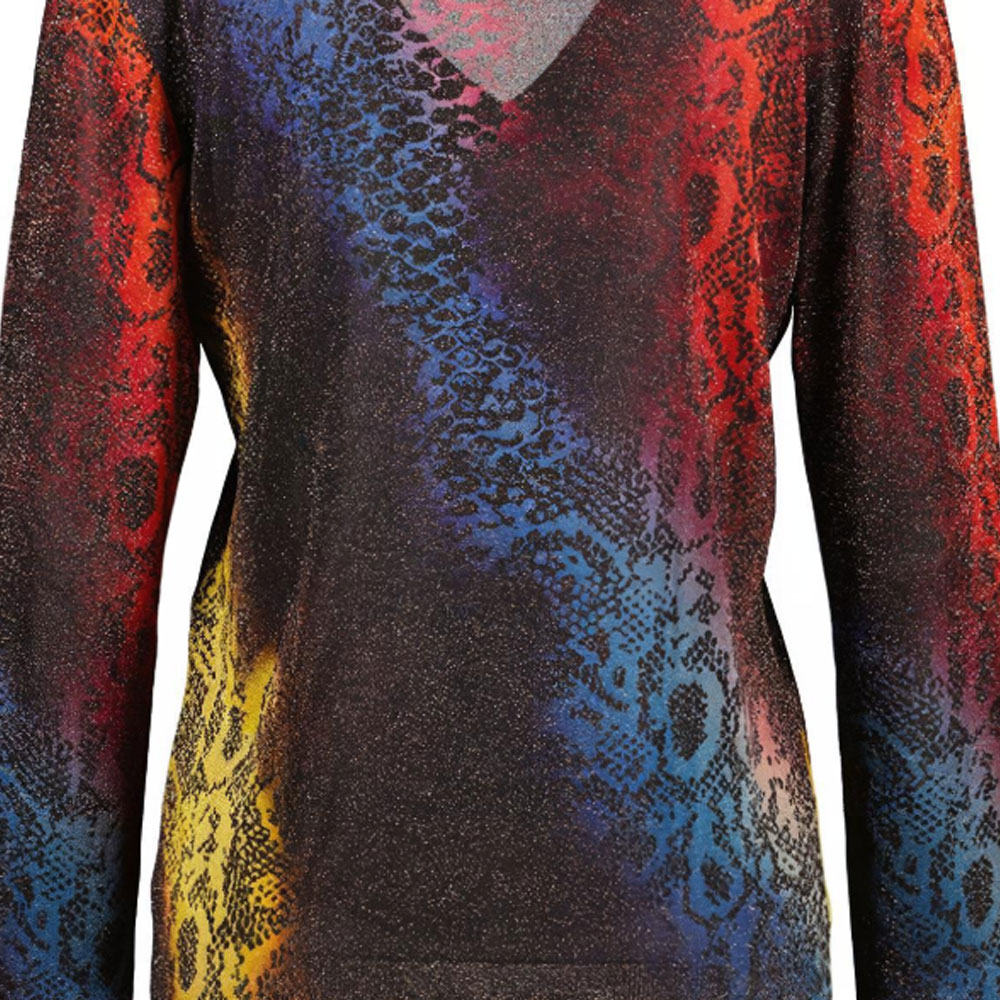 Details for (W) ルイヴィトン Vネックプルオーバー 長袖 ニットセーター マルチカラー RW171B