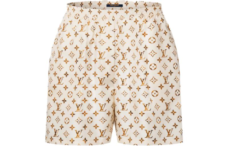 (Women) LOUIS VUITTON  White Logo Print Casual Shorts. 1ABGA4
