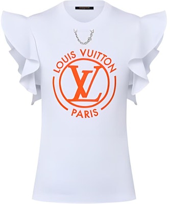 (W) Louis Vuitton Camiseta Blanca de Cuello Redondo con Logo Estampado y Manga Corta 1AFTTI Buy (W) Louis Vuitton Camiseta Blanca de Cuello Redondo con Logo Estampado y Manga Corta 1AFTTI