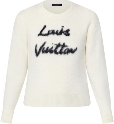 (Women) Louis Vuitton White Long Sleeve Knit Sweater with Letter Pattern 1AGBXS Order (Women) Louis Vuitton White Long Sleeve Knit Sweater with Letter Pattern 1AGBXS