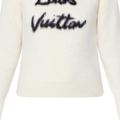 (Women) Louis Vuitton White Long Sleeve Knit Sweater with Letter Pattern 1AGBXS Cheap (Women) Louis Vuitton White Long Sleeve Knit Sweater with Letter Pattern 1AGBXS