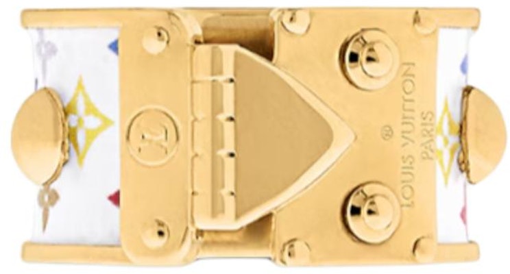 (Women) LOUIS VUITTON White Metal Ring with Lock Design. M1370 Buy (Women) LOUIS VUITTON White Metal Ring with Lock Design. M1370