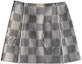 Order (W) 루이 비통 화이트 모노그램 자수 체크 미디 스커트. 1A9NG6