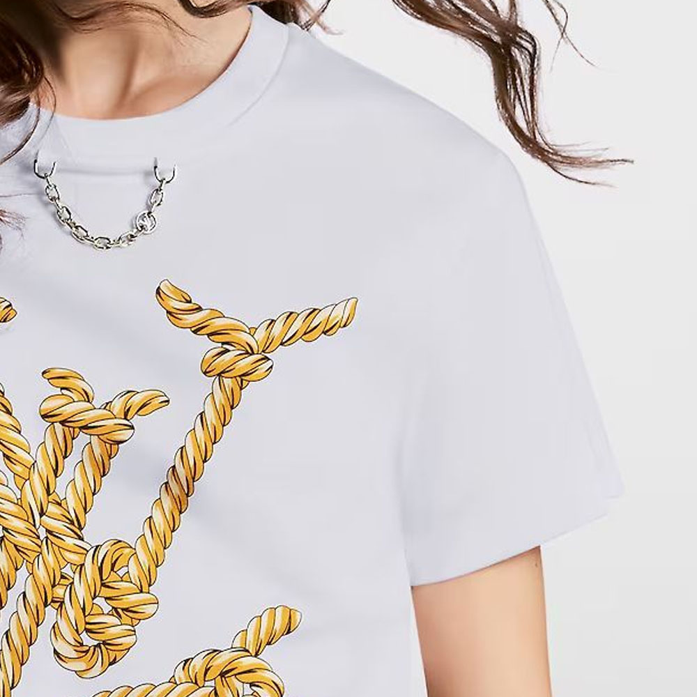 (Women) Louis Vuitton  White Printed Crew Neck Short Sleeve T-Shirt 1AFMZ1 圖 7